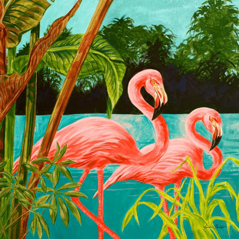 Art Print: Hot Tropical Flamingo II