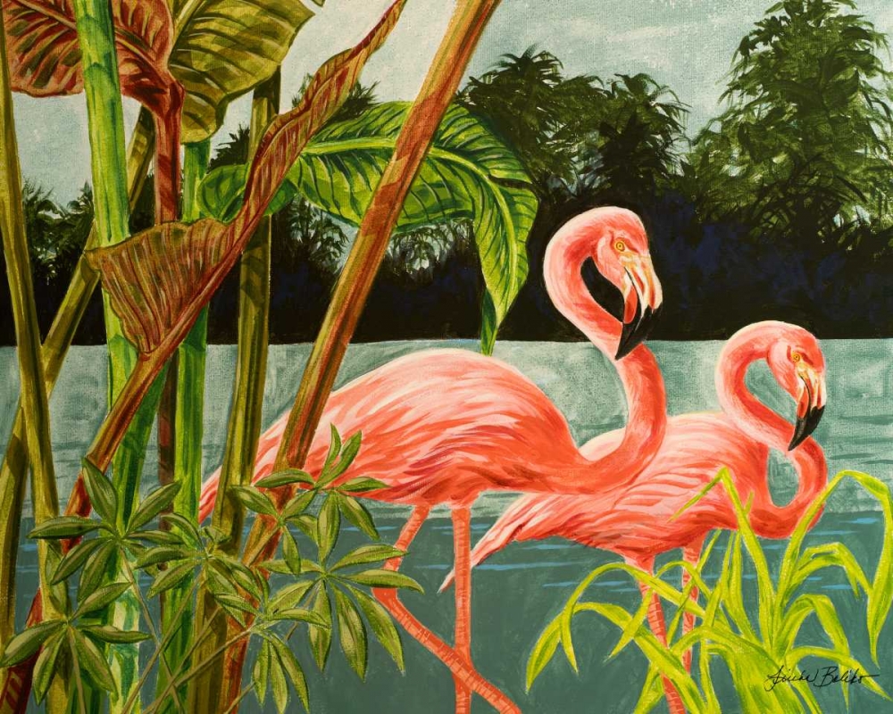 Wall Art Painting id:73996, Name: Tropical Flamingo II, Artist: Baliko, Linda