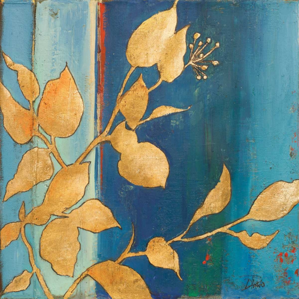 Wall art: Golden Blue I, by Pinto, Patricia