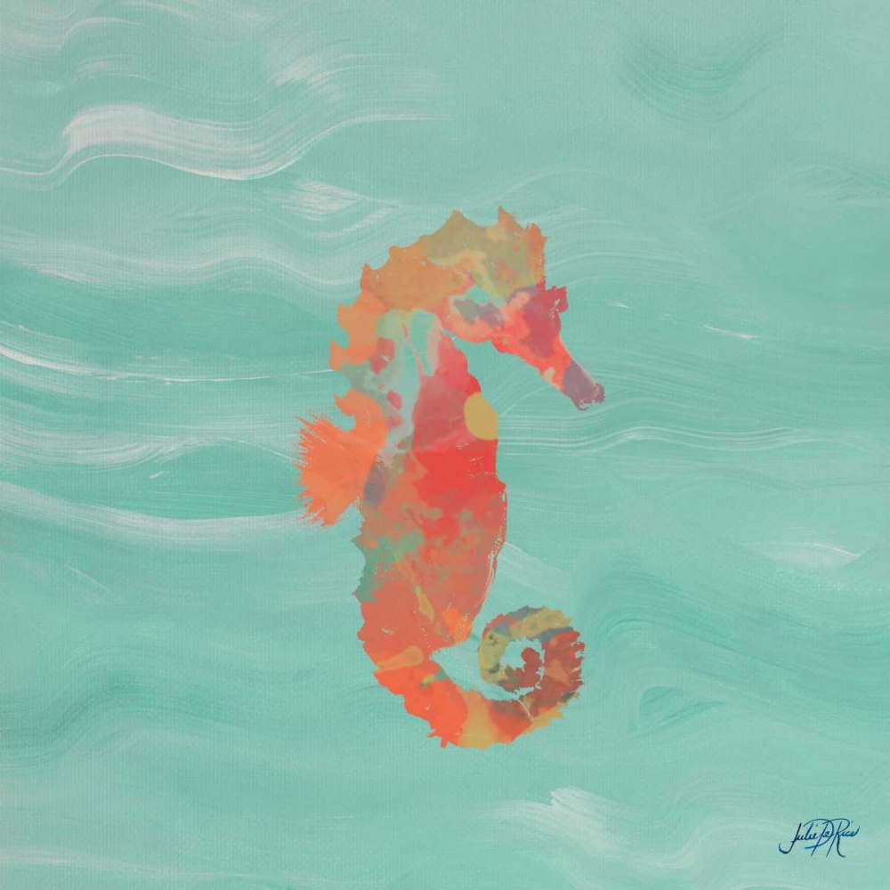 Wall Art Painting id:122139, Name: Sea Creatures on Teal III, Artist: DeRice, Julie