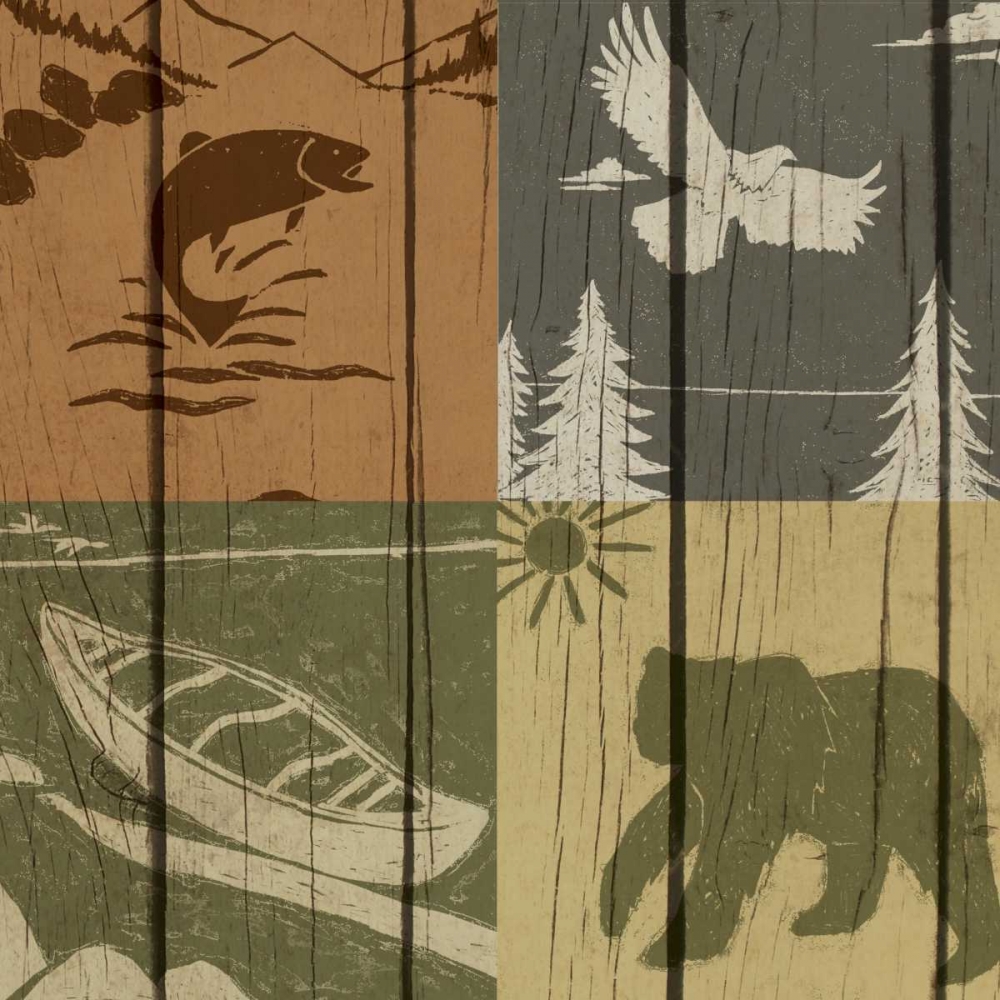 Wall Art Painting id:31729, Name: Lodge Four Pack I, Artist: Biscardi, Nicholas