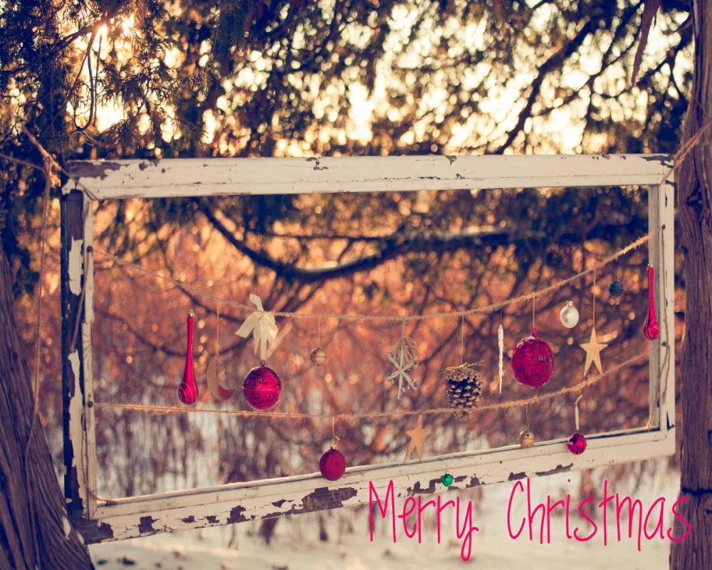 Art Print: Merry Christmas Ornaments