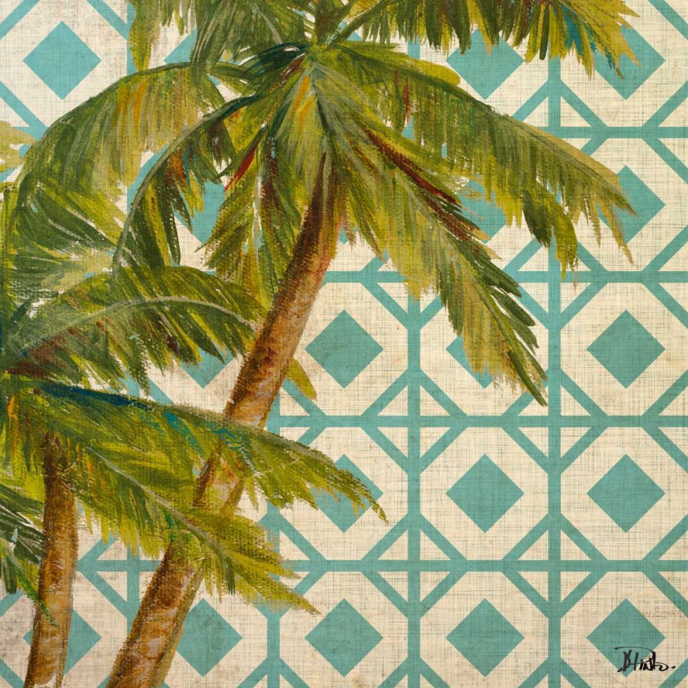 Wall Art Painting id:74263, Name: Beach Palm Turquoise Pattern I, Artist: Pinto, Patricia