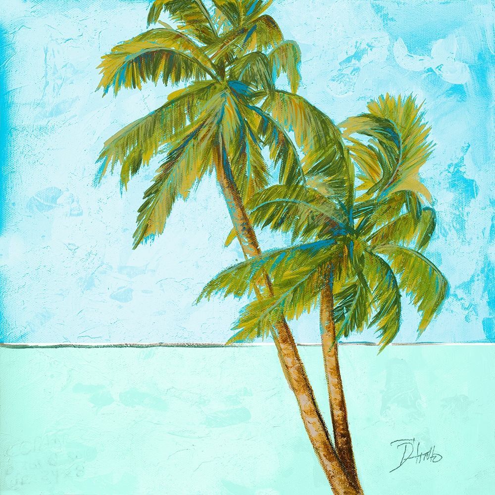 Art Print: Beach Palm Blue I