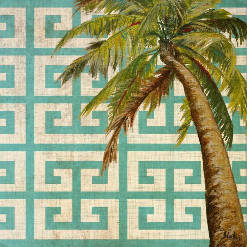 Wall Art Painting id:74264, Name: Beach Palm Turquoise Pattern II, Artist: Pinto, Patricia