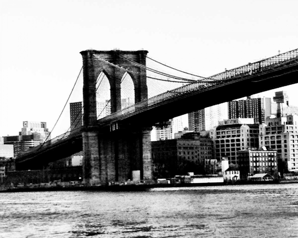 Art Print: Bridge of Brooklyn BW
