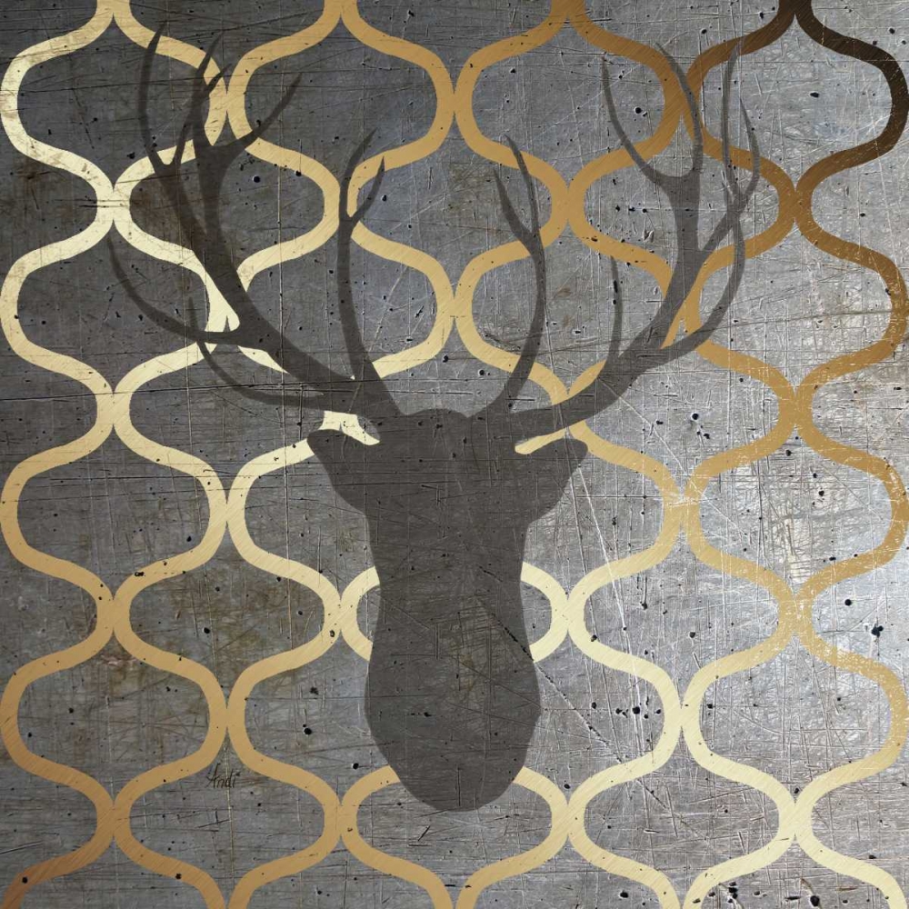 Wall art: Metallic Deer Nature, by Metz, Andi