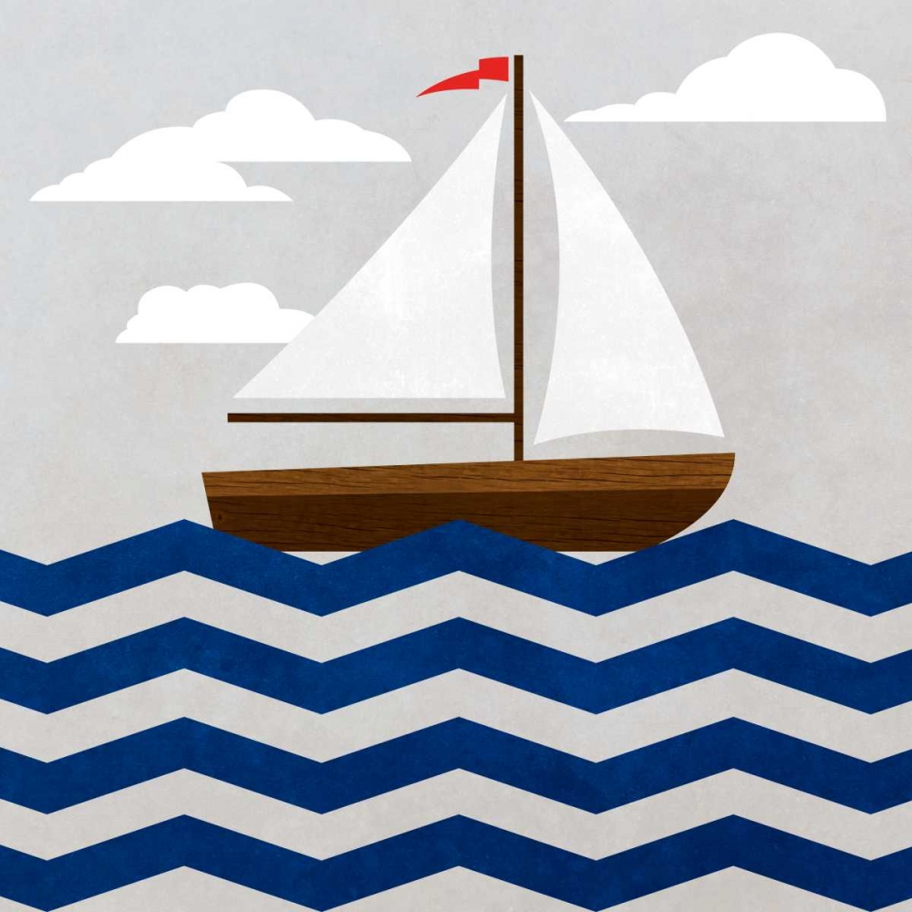 Wall Art Painting id:122423, Name: Chevron Sailing I, Artist: SD Graphics Studio