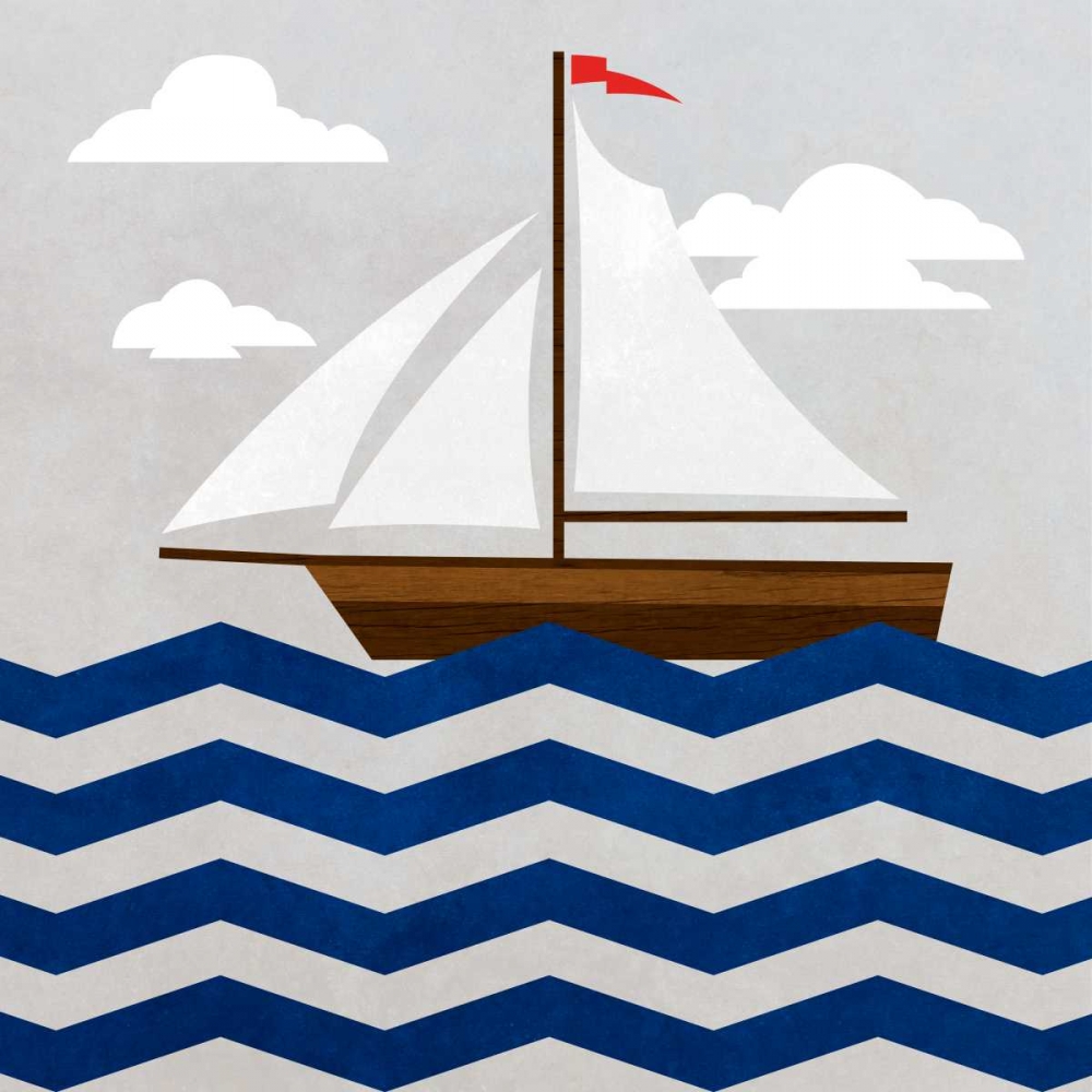 Wall Art Painting id:122424, Name: Chevron Sailing II, Artist: SD Graphics Studio