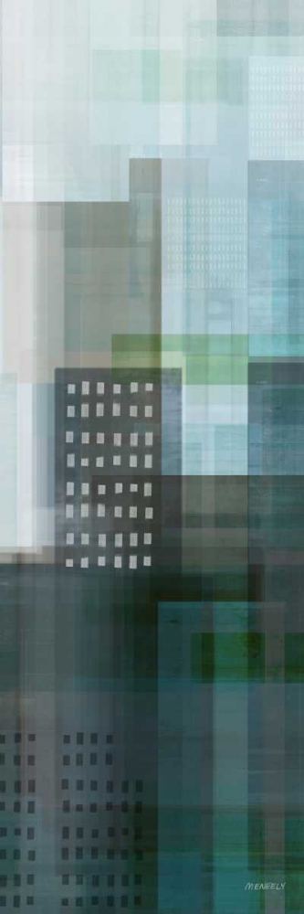 Wall Art Painting id:122546, Name: City Emerald Panel I, Artist: Meneely, Dan