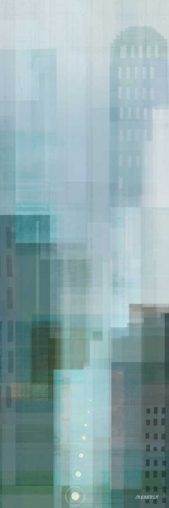 Wall Art Painting id:122547, Name: City Emerald Panel II, Artist: Meneely, Dan