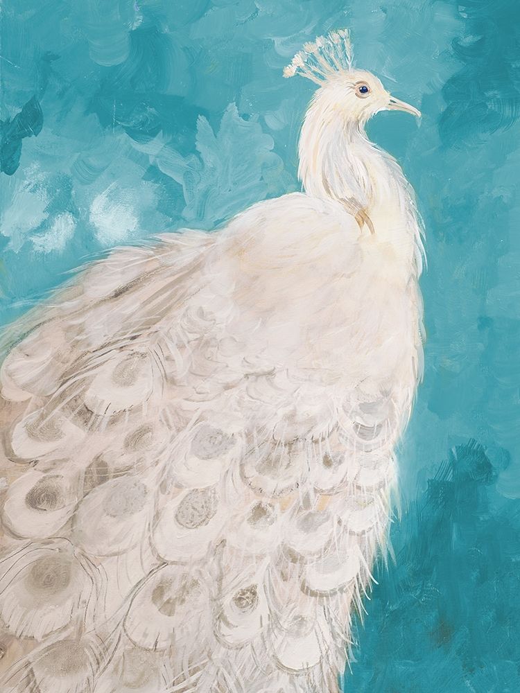 Art Print: Royal Plume on Teal