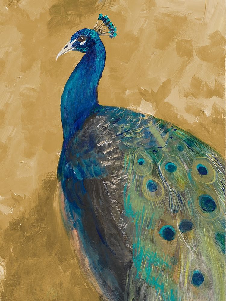 Wall Art Painting id:204806, Name: Royal Plume on Gold, Artist: Maria, Robin