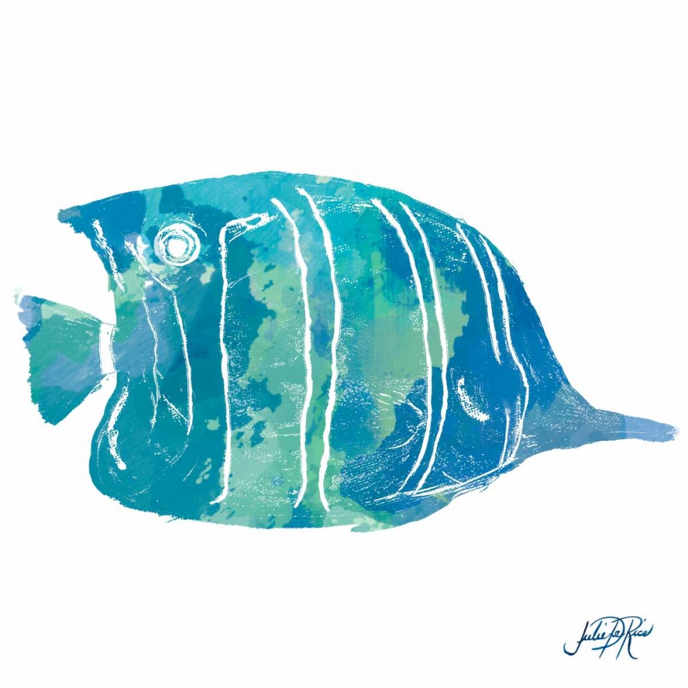 Art Print: Watercolor Fish in Teal III