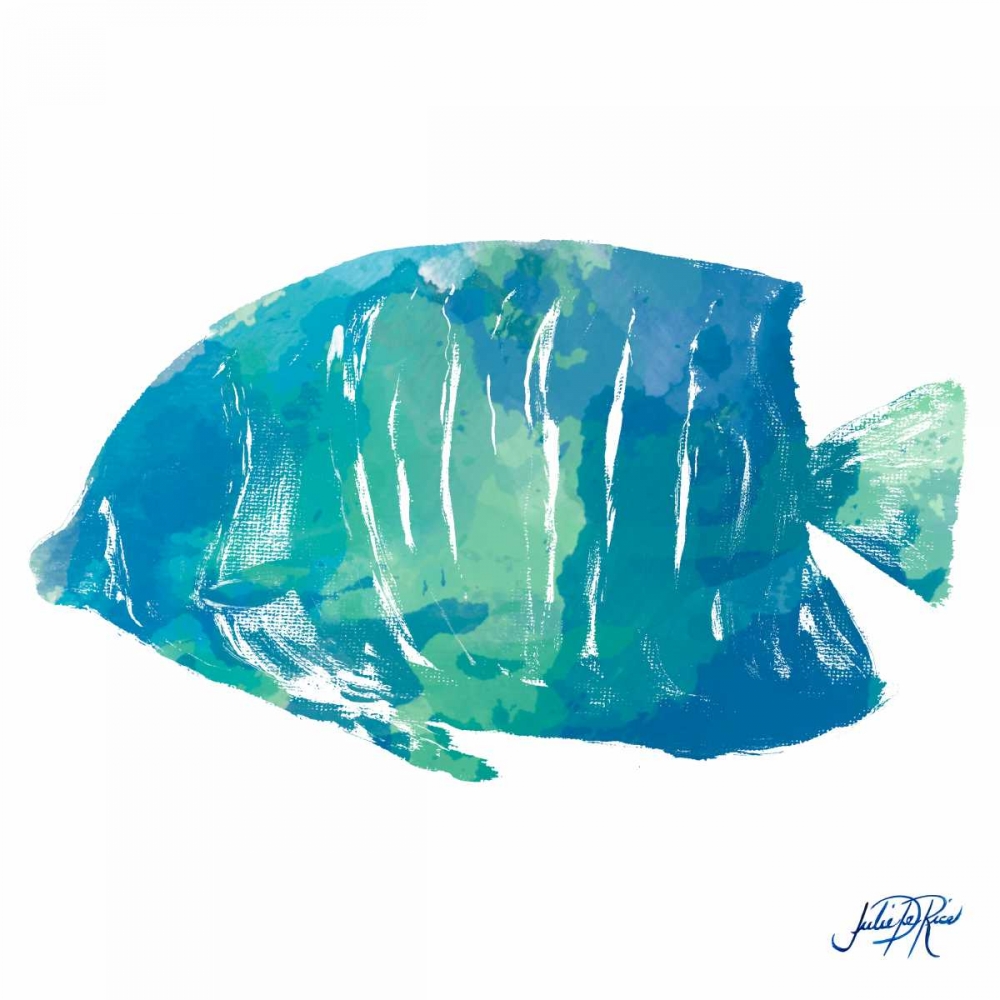 Art Print: Watercolor Fish in Teal IV