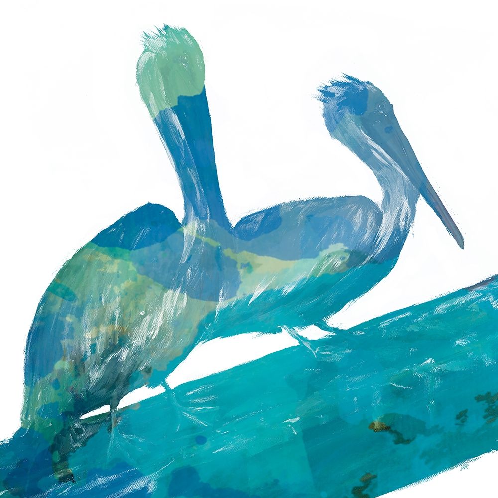 Art Print: Watercolor Pelican Square 11