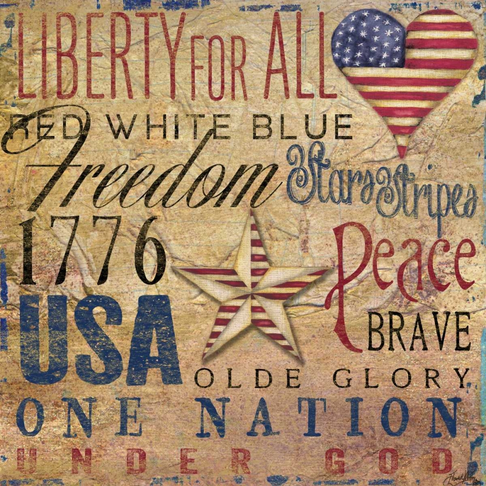 Wall art: America Typography I, by Medley, Elizabeth