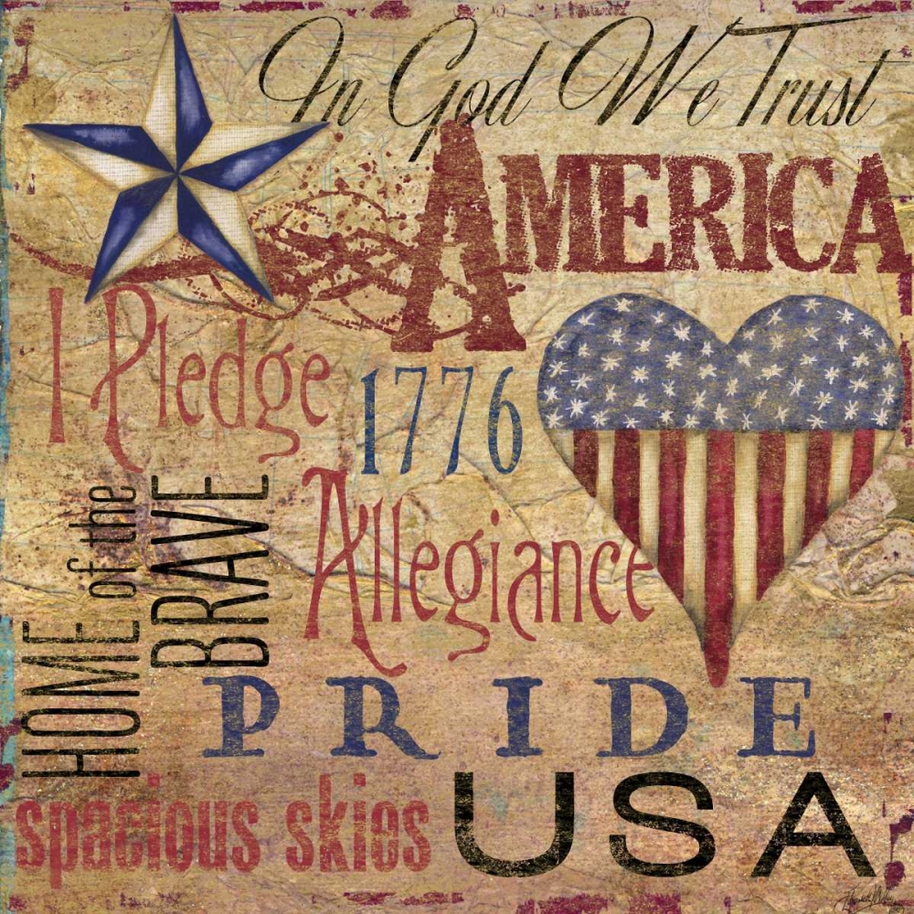 Wall art: America Typography II, by Medley, Elizabeth