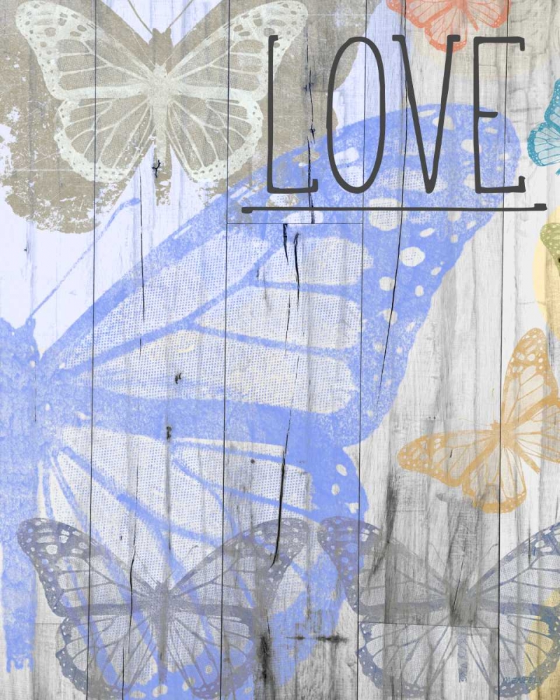 Wall Art Painting id:122722, Name: Butterfly Garden Love, Artist: Meneely, Dan