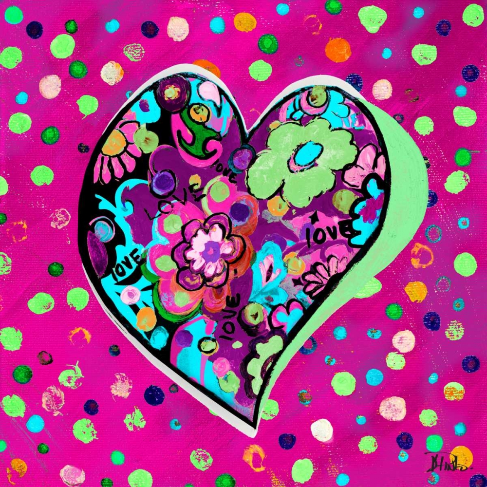 Wall Art Painting id:122732, Name: Neon Hearts of Love II, Artist: Pinto, Patricia