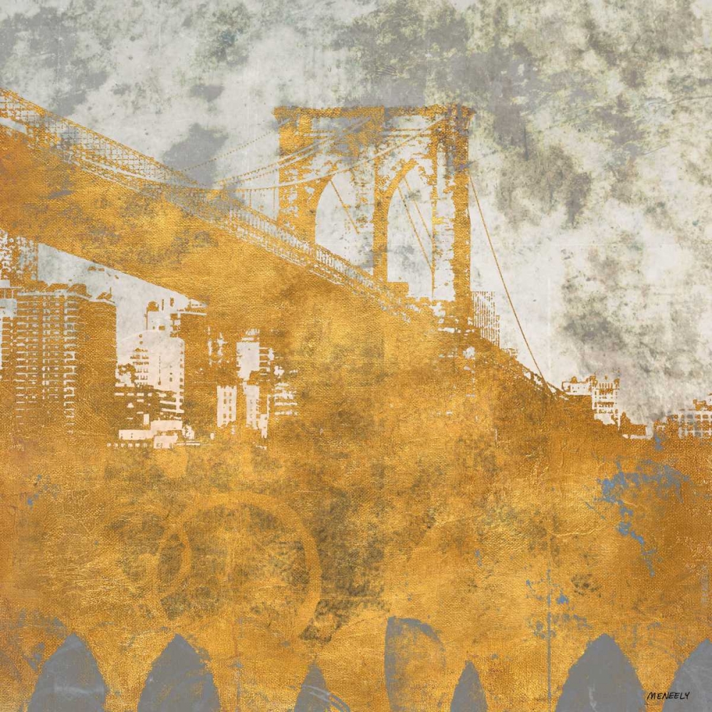 Wall Art Painting id:122961, Name: NY Gold Bridge at Dusk I, Artist: Meneely, Dan