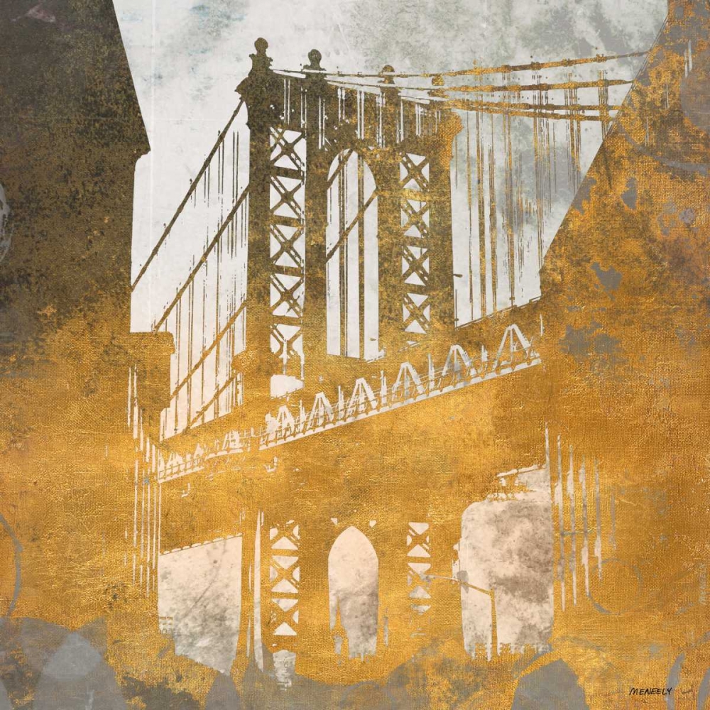 Wall Art Painting id:122968, Name: NY Gold Bridge at Dusk II, Artist: Meneely, Dan