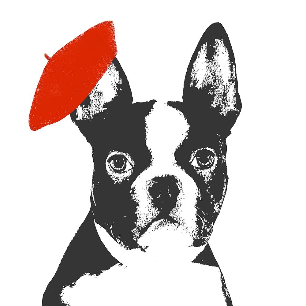 Wall Art Painting id:204869, Name: Red Beret Dog, Artist: SD Graphics Studio