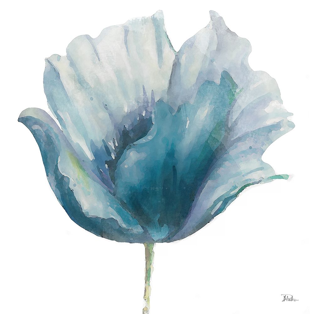 Art Print: Flower in Blue I (on white)