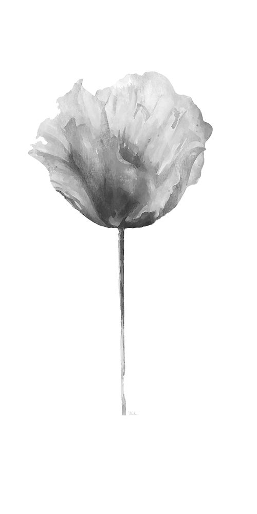Art Print: Flower in Gray Panel II