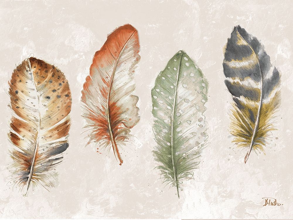 Art Print: Watercolor Feathers