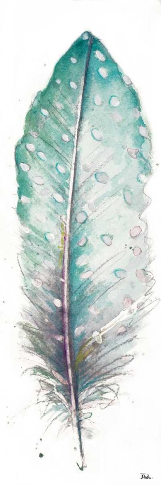 Art Print: Watercolor Feather White I