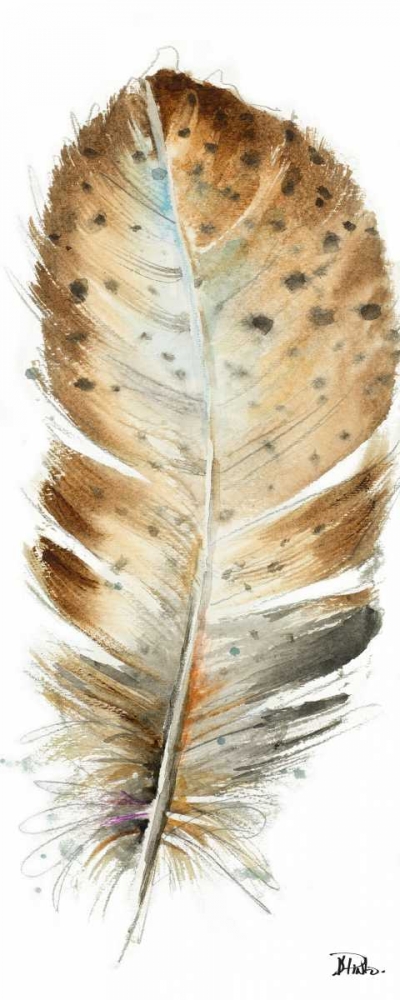 Wall art: Watercolor Feather White III, by Pinto, Patricia
