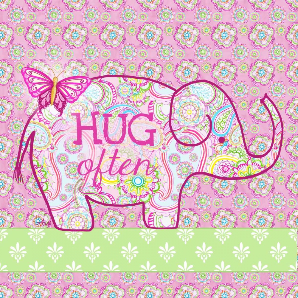 Wall Art Painting id:47288, Name: Elephant Border I, Artist: Metz, Andi