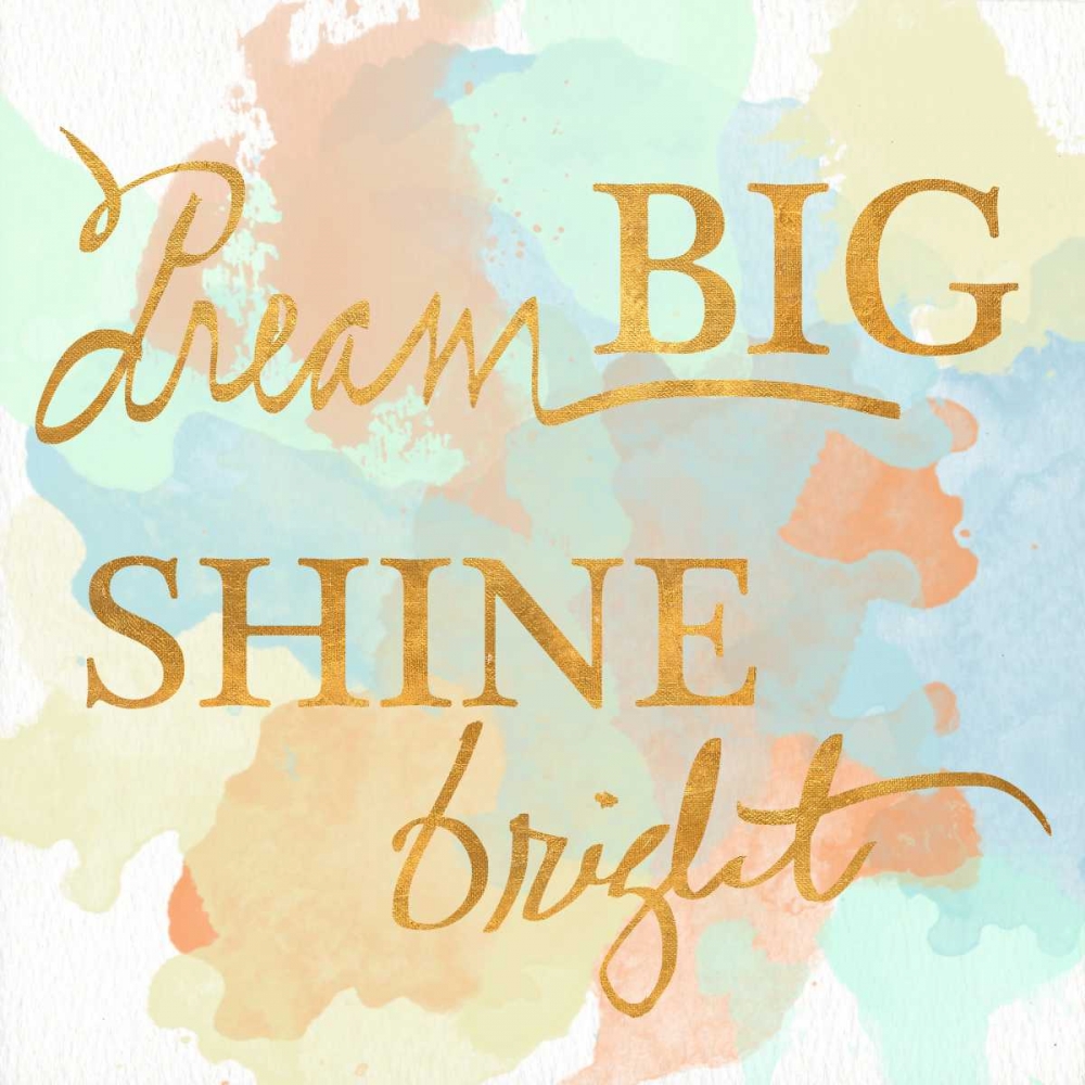Wall Art Painting id:159328, Name: Dream Big and Work Hard Watercolor I, Artist: SD Graphics Studio