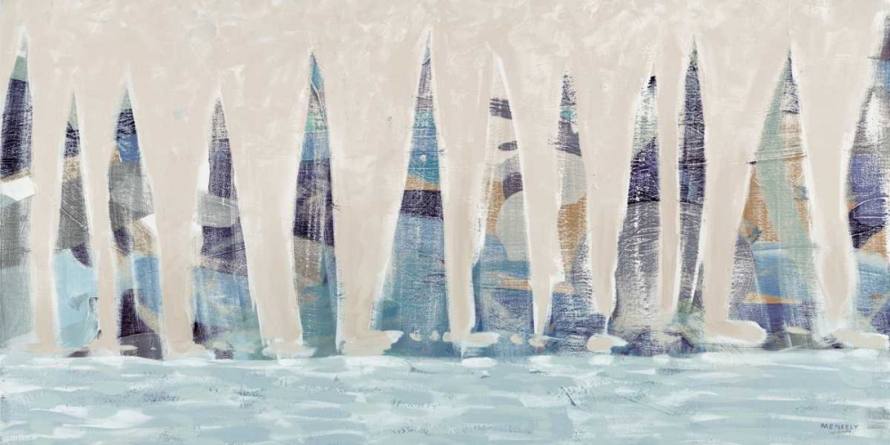 Wall Art Painting id:160036, Name: Dozen Muted Boats Panel, Artist: Meneely, Dan