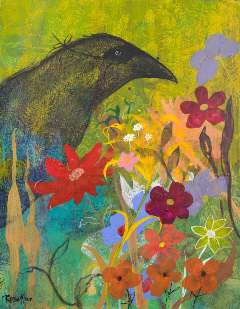 Wall Art Painting id:47623, Name: Masked Crow, Artist: Maria, Robin