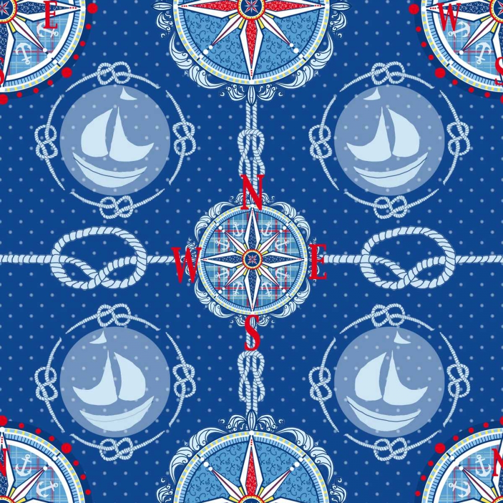 Wall Art Painting id:159192, Name: Nautical Navigation Pattern IV, Artist: Metz, Andi