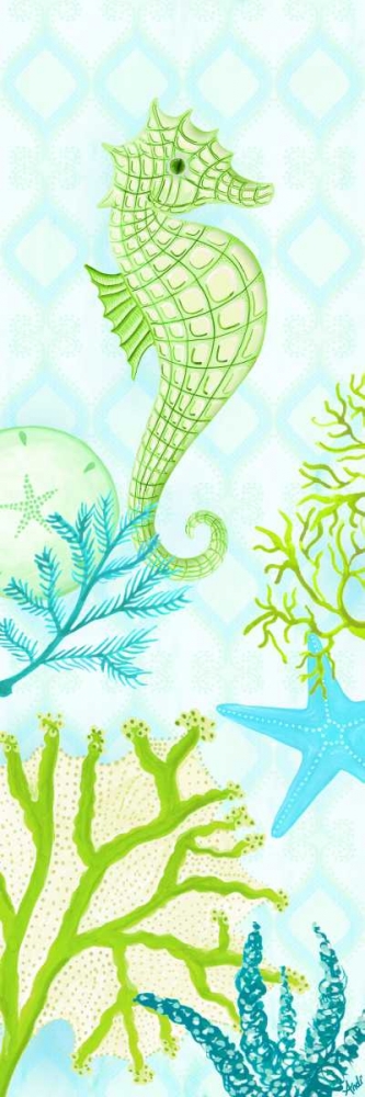 Wall Art Painting id:123611, Name: Seahorse Reef Panel I, Artist: Metz, Andi