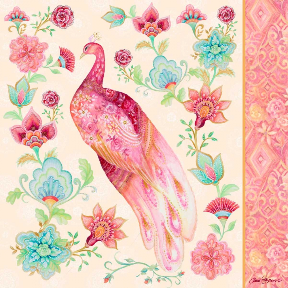 Wall Art Painting id:123673, Name: Pink Medallion Peacock II, Artist: Gaynor, Janice