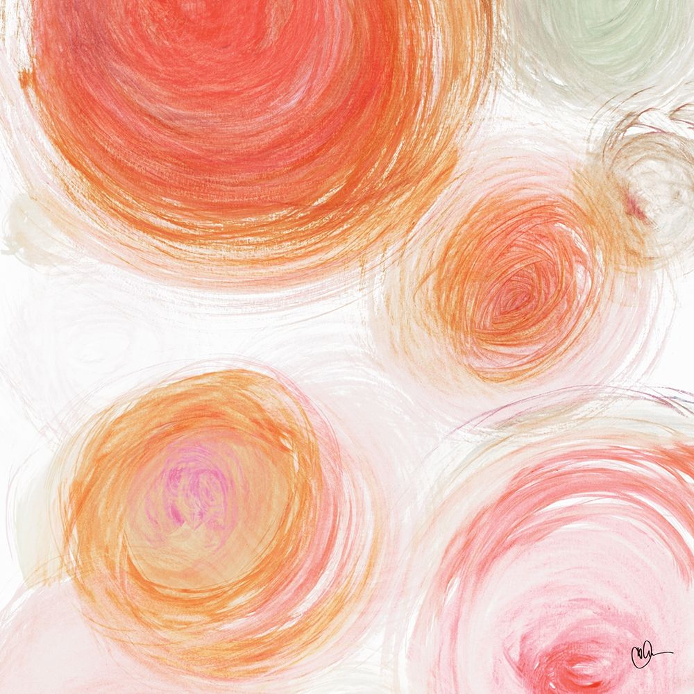 Wall Art Painting id:205018, Name: Orange Contempo Light Circles, Artist: Papa, Kat