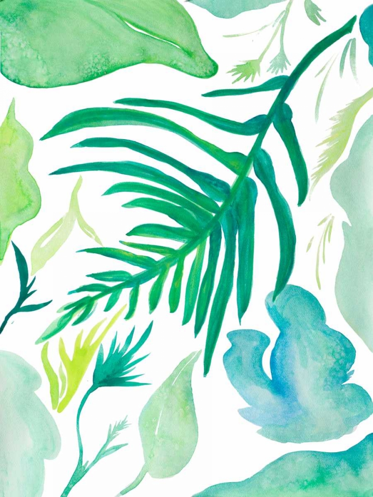 Art Print: Green Water Leaves I