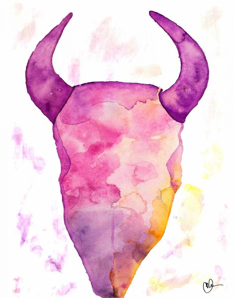 Art Print: Water Color Skull
