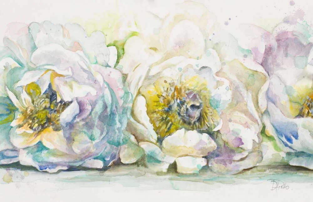 Wall art: The Three Peonies, by Pinto, Patricia