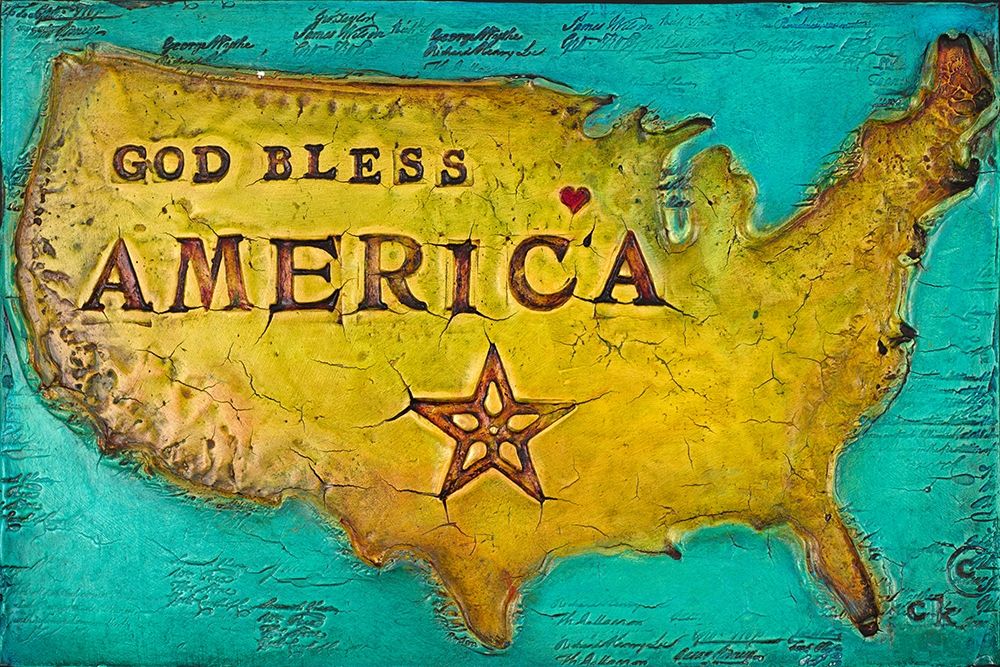 Wall Art Painting id:205160, Name: God Bless America, Artist: Kinnison, Carolyn