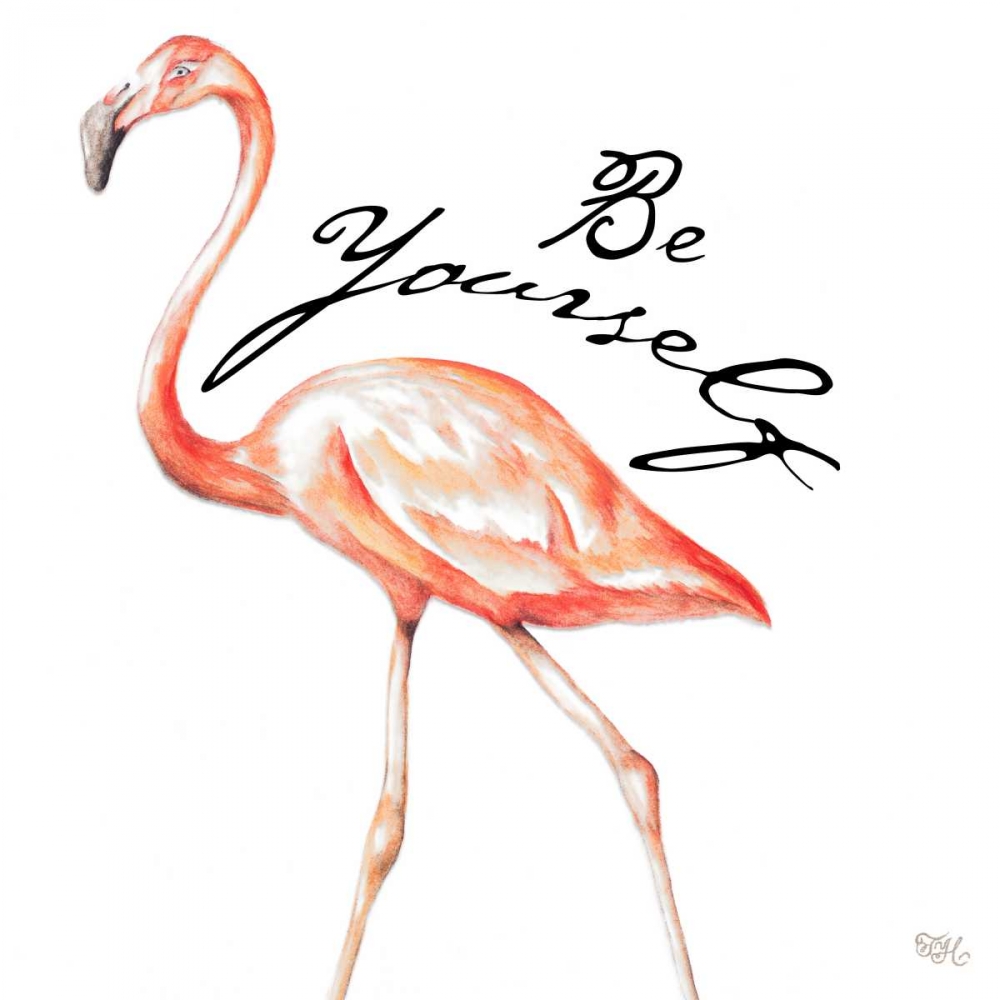 Wall Art Painting id:123836, Name: Be Different Flamingo II, Artist: Hakimipour, Tiffany