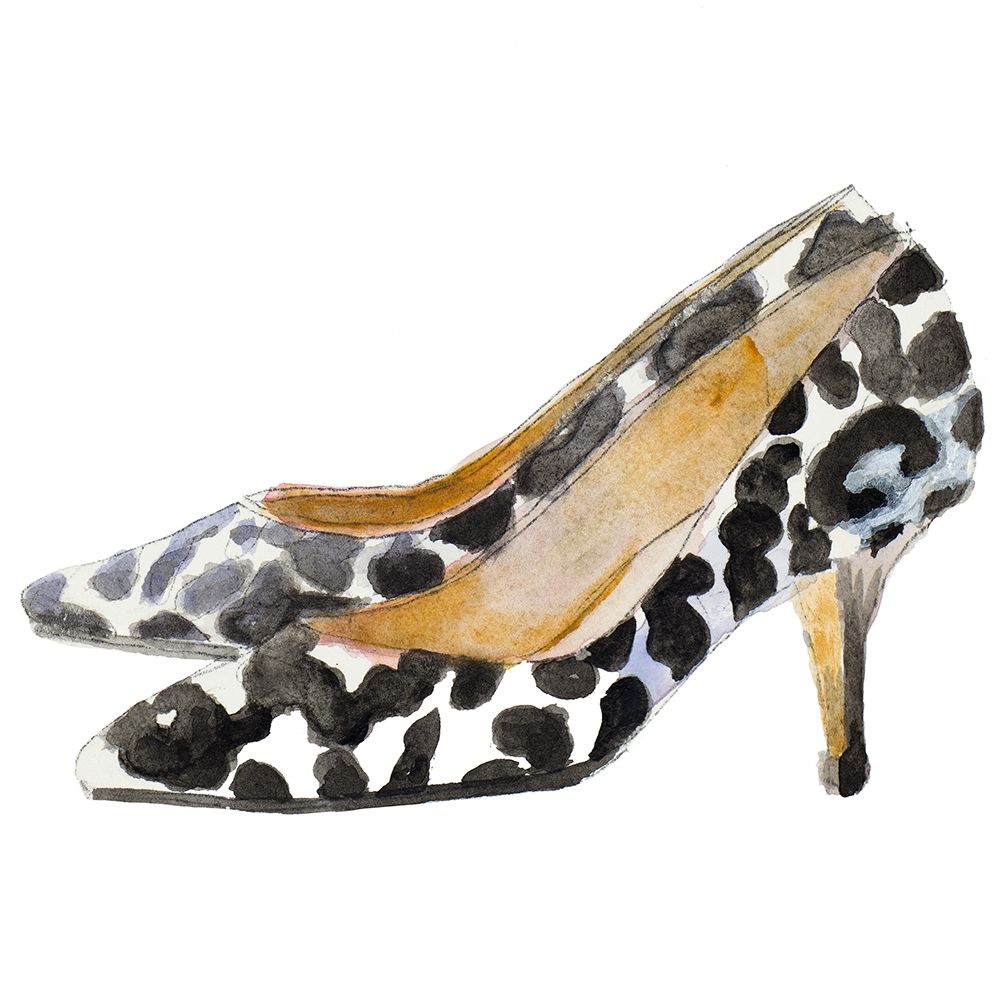 Art Print: Watercolor Kitten Heels III Square