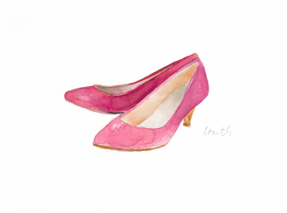 Art Print: Watercolor Kitten Heels I