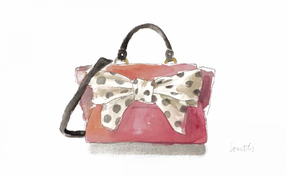 Art Print: Watercolor Bow Satchel I