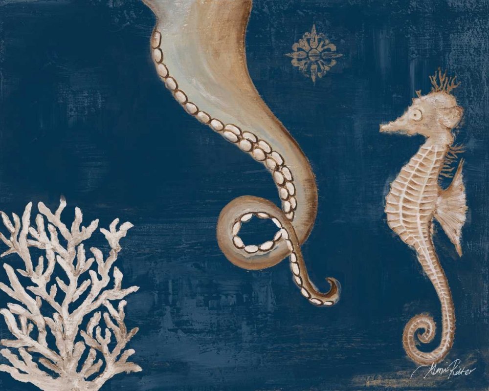 Wall Art Painting id:123904, Name: Coastal Life on Blue II, Artist: Ritter, Gina