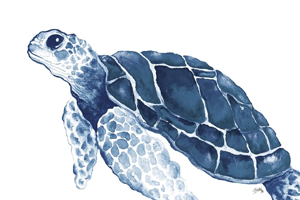 Art Print: Turtle in the Blues
